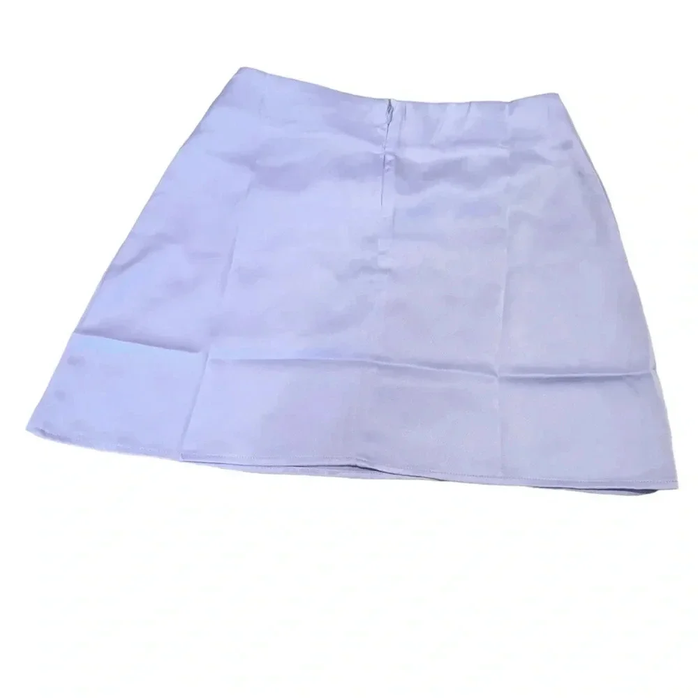 💜 WeWoreWhat Heather Purple Satin Mini Skirt 💫‎ NWT Size S Slip Style 💕